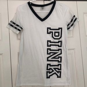 VS Pink V Neck Shirt Size Small